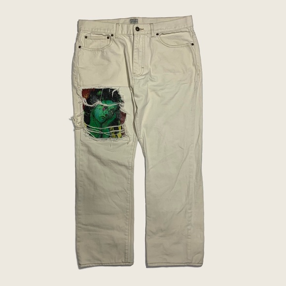 Custom Psychedelic Virgin Mary Jeans - Picture 1 of 3